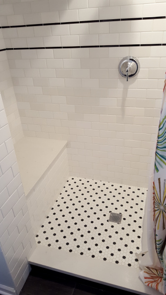Shower Base finished with porceline tiles