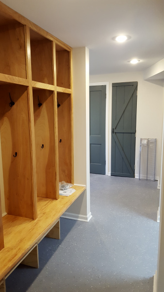 Hallway in the basement after remodeling