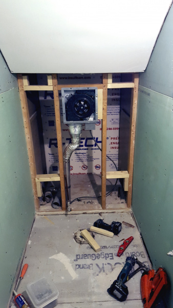 Powder room during renovation