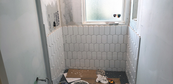 Wall tile installation