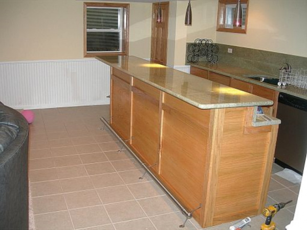 Bar area with granite counter tops