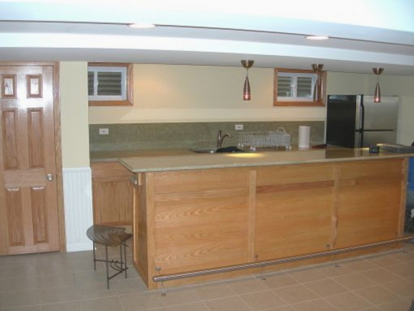 Bar area with granite counter tops