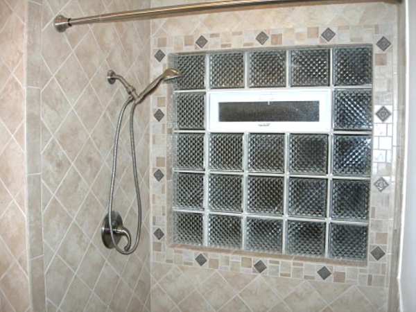 Glass-block installed