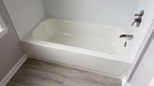 Steel tub installed