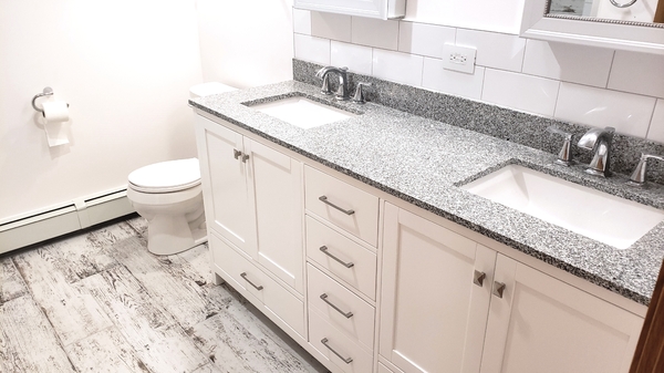 Bathroom after revovation-double sink vanity