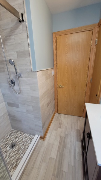 Bathroom with oak doors and trims