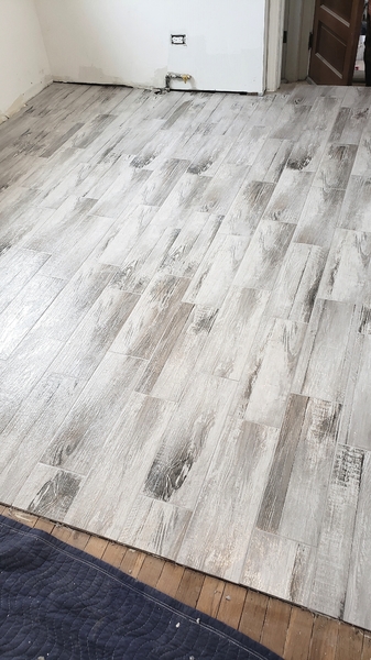 Floor tile installation